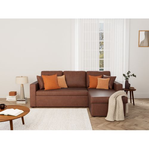 Cyrus - Canapé D'angle Réversible 4 Places - Convertible Avec Coffre - En Simili