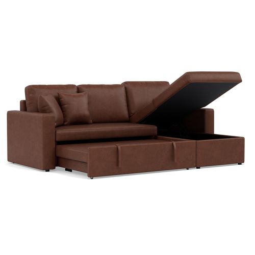 Cyrus - Canapé D'angle Réversible 4 Places - Convertible Avec Coffre - En Simili