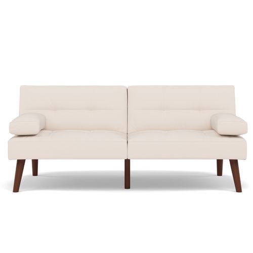 Canapé Droit Convertible 2 Places Philae En Simili Blanc