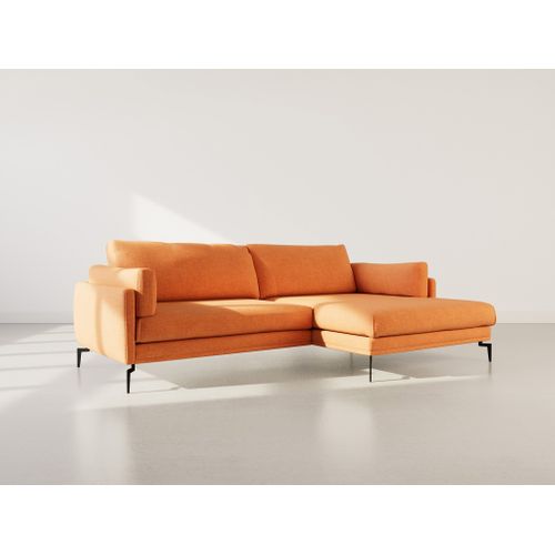 Carlos - Canapé D'angle Droit 4 Places Ultra Moelleux En Tissu Texturé