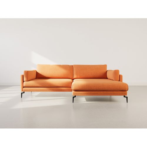 Carlos - Canapé D'angle Droit 4 Places Ultra Moelleux En Tissu Texturé