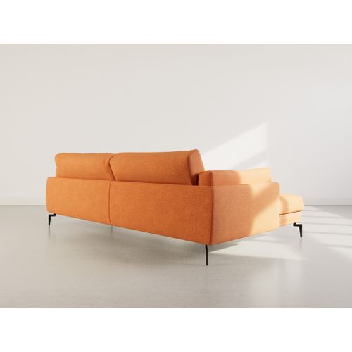 Carlos - Canapé D'angle Gauche 4 Places Ultra Moelleux En Tissu Texturé