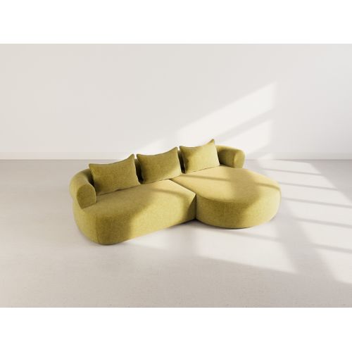 Angela - Canapé D'angle Droit 4 Places En Velours Texturé