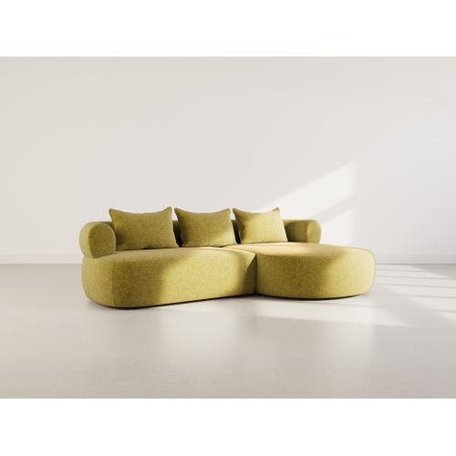 Angela - Canapé D'angle Droit 4 Places En Velours Texturé