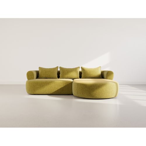 Angela - Canapé D'angle Droit 4 Places En Velours Texturé