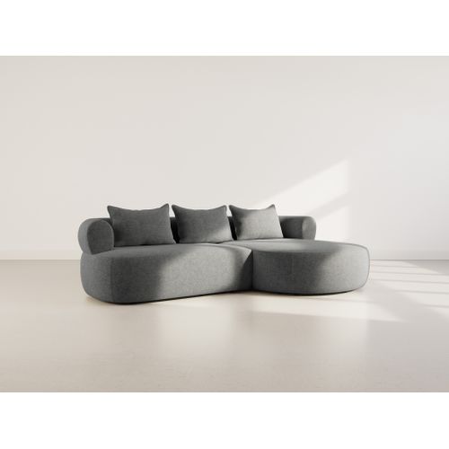 Angela - Canapé D'angle Droit 4 Places En Velours Texturé