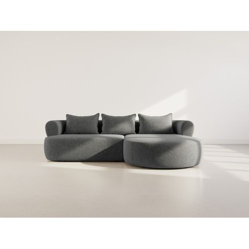 Angela - Canapé D'angle Droit 4 Places En Velours Texturé