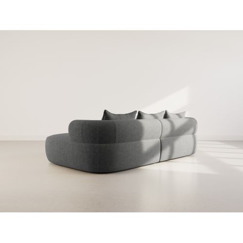 Angela - Canapé D'angle Droit 4 Places En Velours Texturé