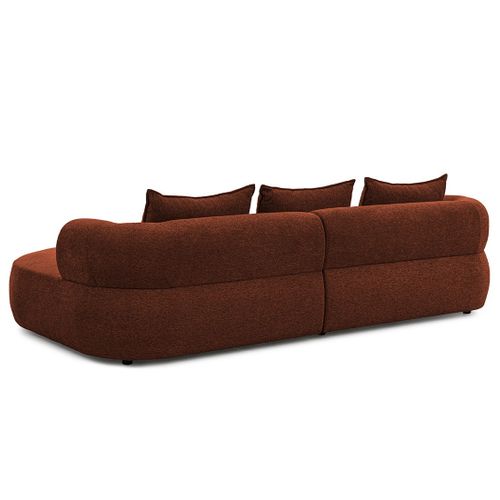 Angela - Canapé D'angle Droit 4 Places En Velours Texturé