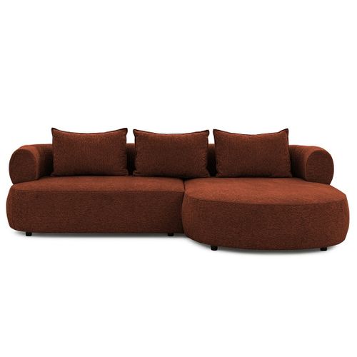 Angela - Canapé D'angle Droit 4 Places En Velours Texturé