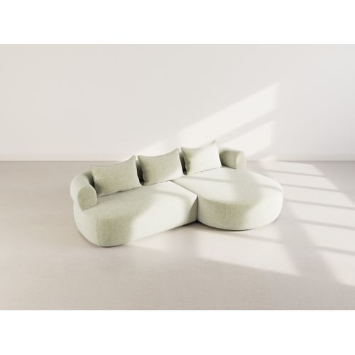 Angela - Canapé D'angle Droit 4 Places En Velours Texturé