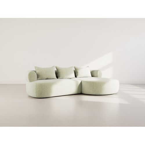 Angela - Canapé D'angle Droit 4 Places En Velours Texturé