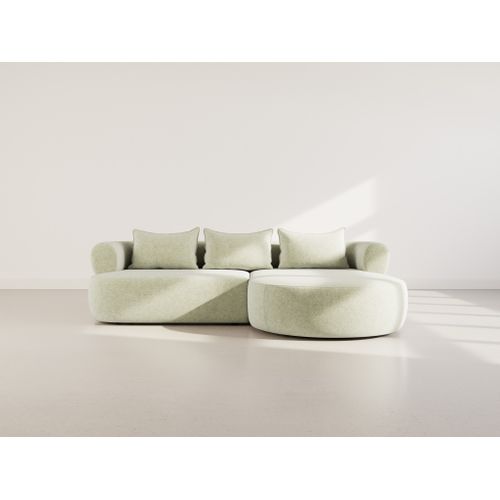 Angela - Canapé D'angle Droit 4 Places En Velours Texturé