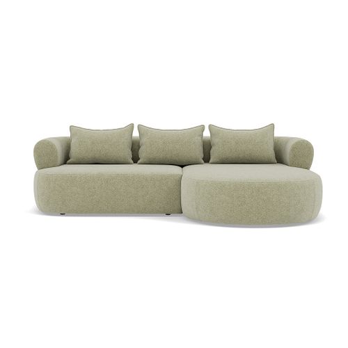 Angela - Canapé D'angle Droit 4 Places En Velours Texturé