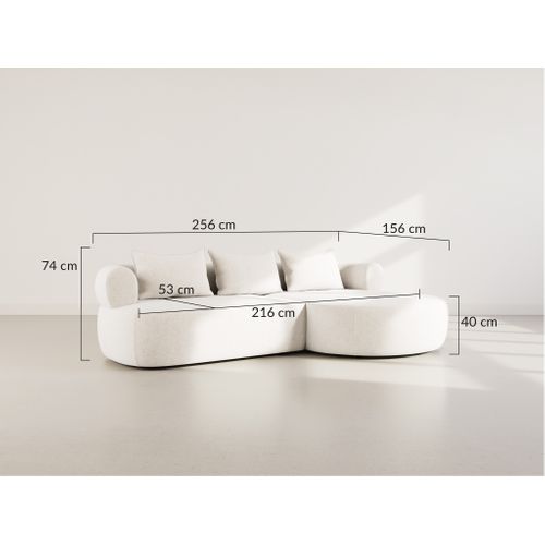 Angela - Canapé D'angle Droit 4 Places En Velours Texturé