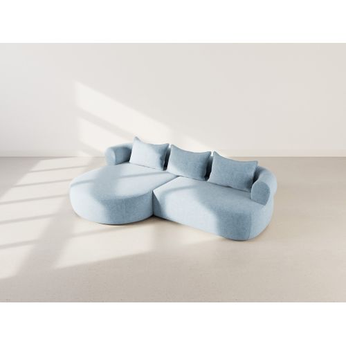 Angela - Canapé D'angle Gauche 4 Places En Velours Texturé