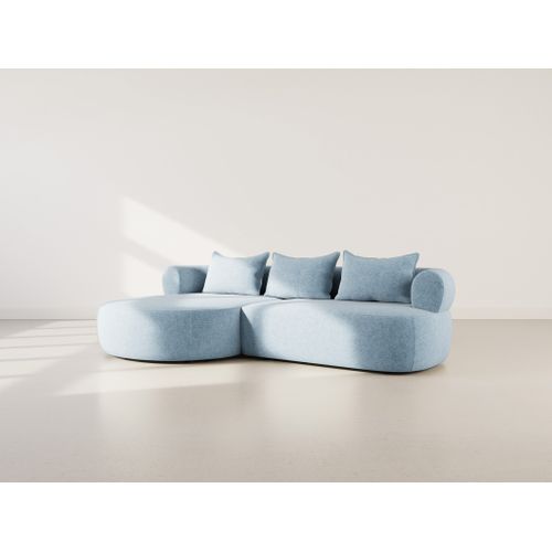 Angela - Canapé D'angle Gauche 4 Places En Velours Texturé