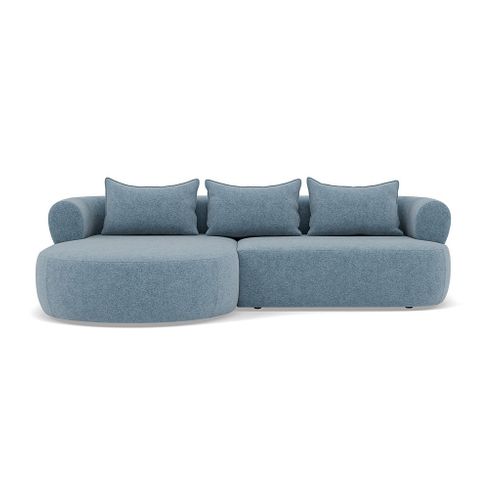 Angela - Canapé D'angle Gauche 4 Places En Velours Texturé