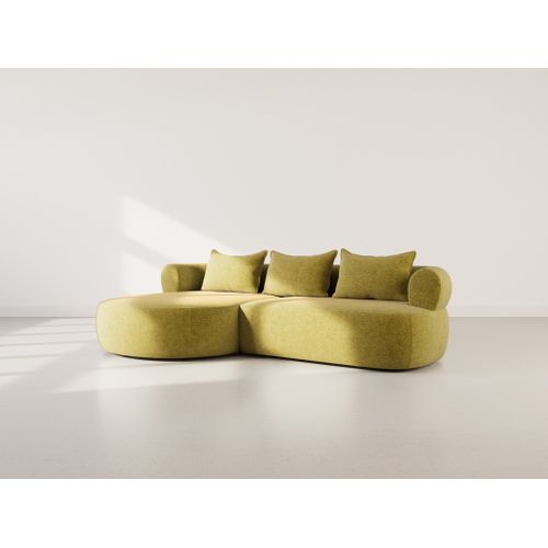 Angela - Canapé D'angle Gauche 4 Places En Velours Texturé