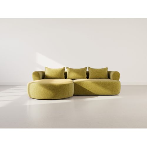 Angela - Canapé D'angle Gauche 4 Places En Velours Texturé