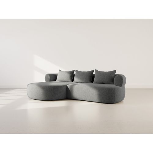 Angela - Canapé D'angle Gauche 4 Places En Velours Texturé