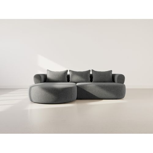 Angela - Canapé D'angle Gauche 4 Places En Velours Texturé