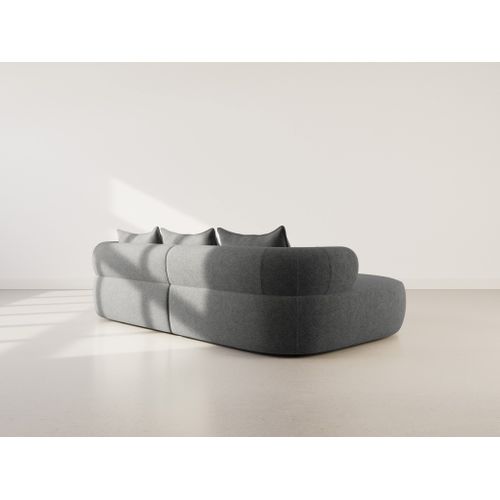 Angela - Canapé D'angle Gauche 4 Places En Velours Texturé