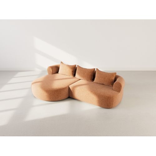 Angela - Canapé D'angle Gauche 4 Places En Velours Texturé