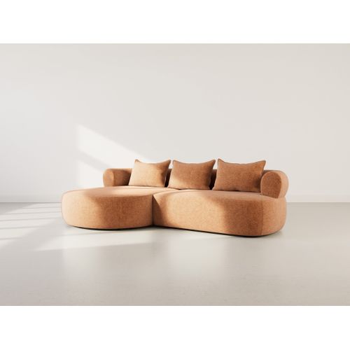 Angela - Canapé D'angle Gauche 4 Places En Velours Texturé