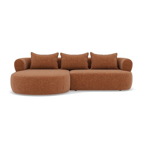 Angela - Canapé D'angle Gauche 4 Places En Velours Texturé