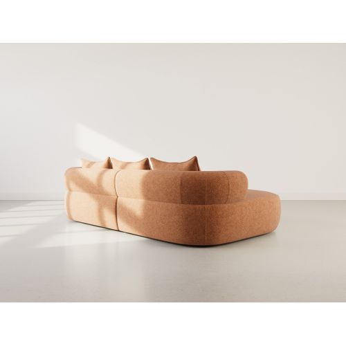 Angela - Canapé D'angle Gauche 4 Places En Velours Texturé