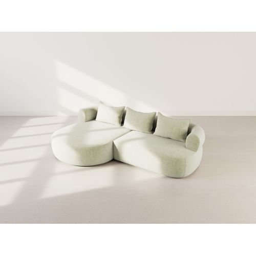 Angela - Canapé D'angle Gauche 4 Places En Velours Texturé