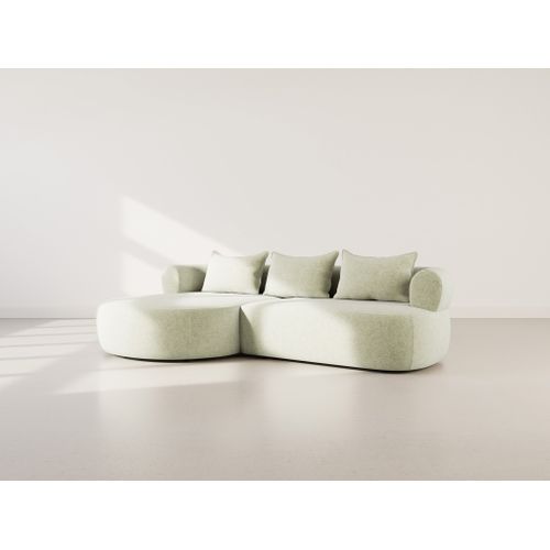 Angela - Canapé D'angle Gauche 4 Places En Velours Texturé