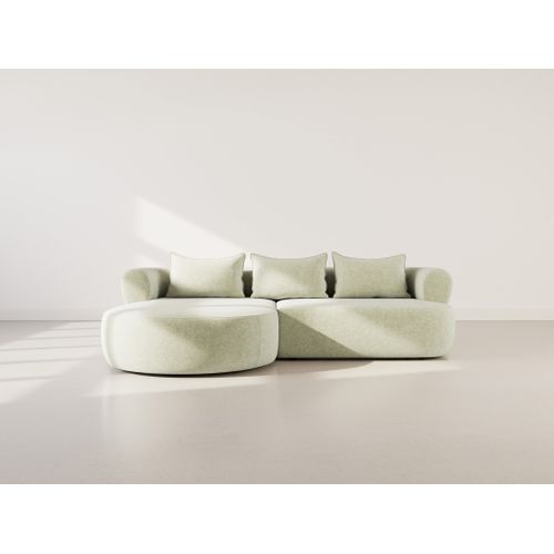 Angela - Canapé D'angle Gauche 4 Places En Velours Texturé