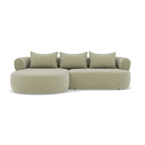 Angela - Canapé D'angle Gauche 4 Places En Velours Texturé