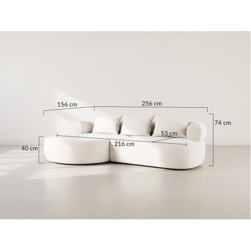 Angela - Canapé D'angle Gauche 4 Places En Velours Texturé