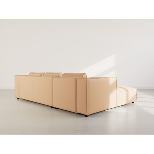 Stella - Canapé D'angle Gauche 4 Places En Simili Taupe