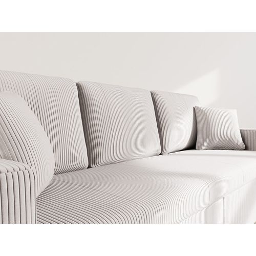 Cyrus - Canapé Droit 3 Places Convertible En Velours Côtelé