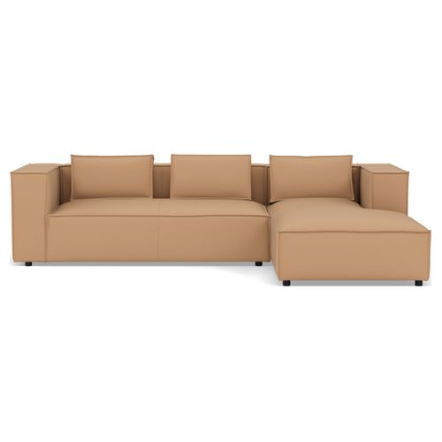 Stella - Canapé D'angle Droit 4 Places En Simili Taupe