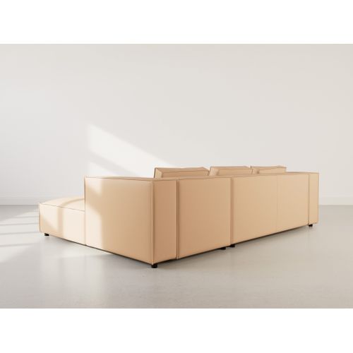 Stella - Canapé D'angle Droit 4 Places En Simili Taupe