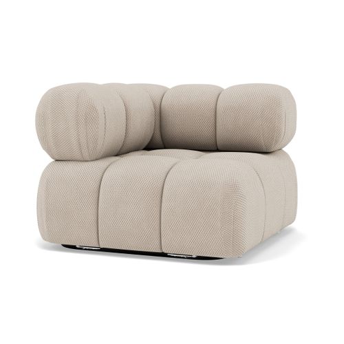 Ruby - Module D'assise D'angle Gauche En Velours Texturé