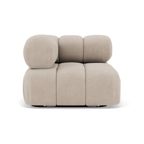 Ruby - Module D'assise D'angle Gauche En Velours Texturé