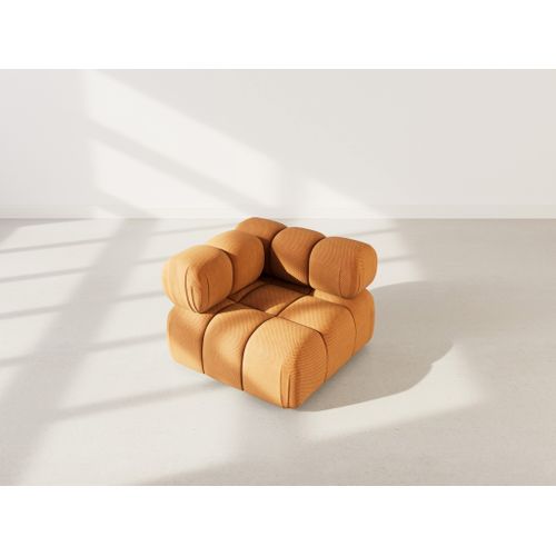 Ruby - Module D'assise D'angle Gauche En Velours Texturé