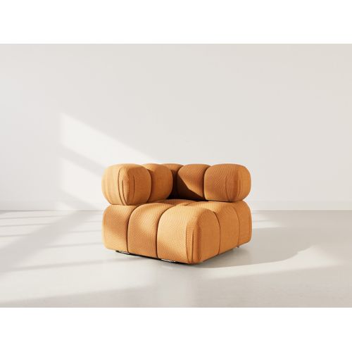 Ruby - Module D'assise D'angle Gauche En Velours Texturé