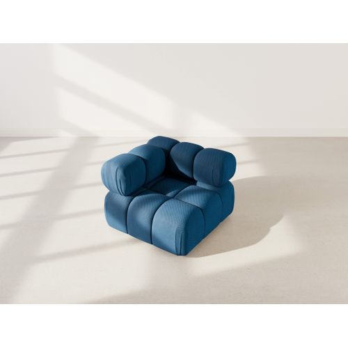 Ruby - Module D'assise D'angle Gauche En Velours Texturé