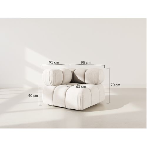 Ruby - Module D'assise D'angle Gauche En Velours Texturé