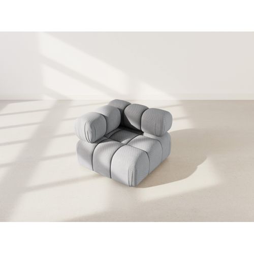 Ruby - Module D'assise D'angle Gauche En Velours Texturé