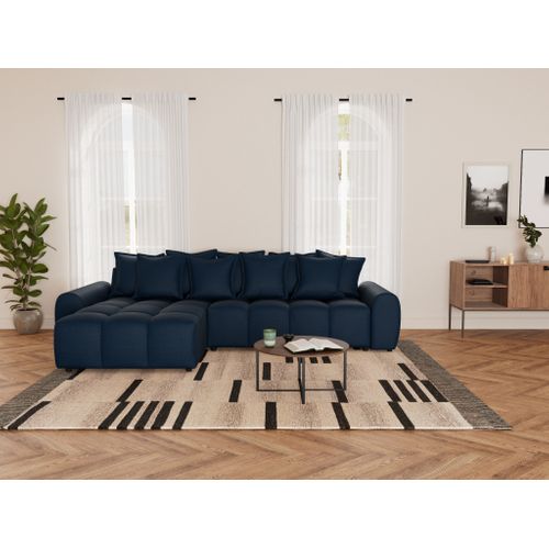 Adelaide - Canapé D'angle Réversible 4 Places En Tissu Texturé