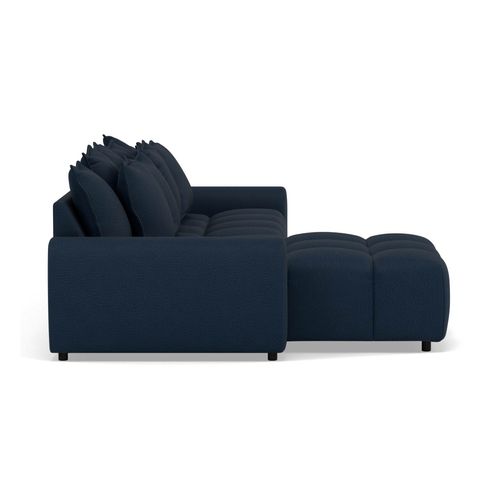 Adelaide - Canapé D'angle Réversible 4 Places Avec Pouf D'appoint En Tissu Texturé