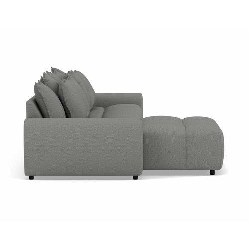 Adelaide - Canapé D'angle Réversible 4 Places Avec Pouf D'appoint En Tissu Texturé